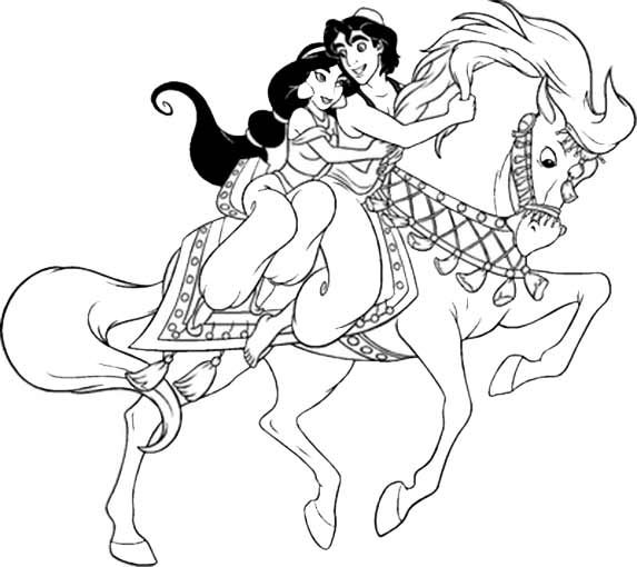 Aladin und jazmin in pferd